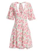 Les Reveries Petal Silk Mini Dress Blush/floral 2