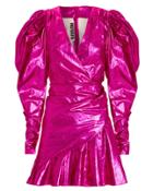 Rotate Birger Christensen No. 24 Raspberry Metallic Mini Dress Fuschia 36