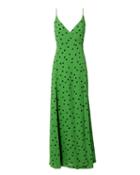 Ganni Green Polka Dot Maxi Dress Green 34