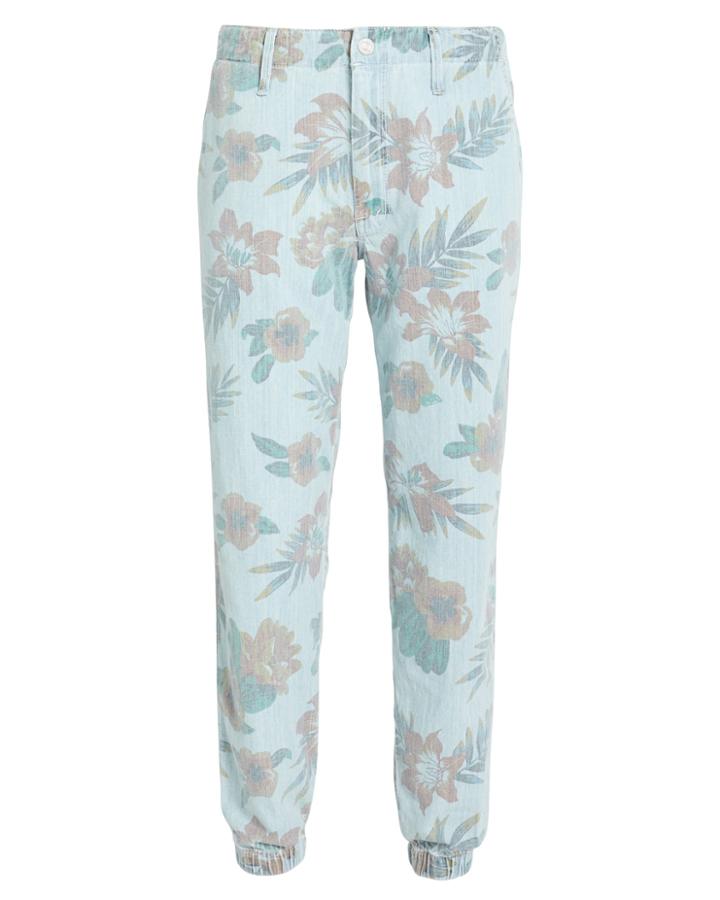 Mother The No Zip Misfit Pants Light Blue Floral 24