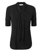 Frame Tie Neck Short-sleeved Top
