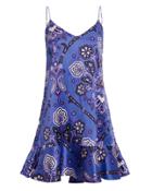 Caroline Constas Tina Paisley Slip Dress Blue/paisley M