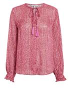 Derek Lam 10 Crosby Floral Lurex Blouse Pink 6