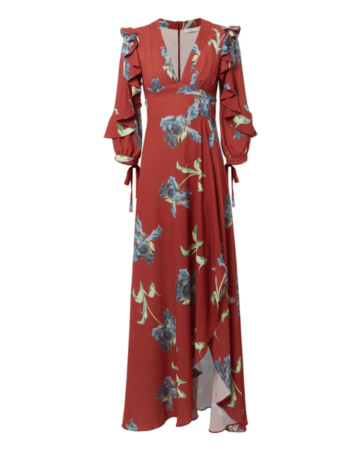 Patbo Floral Print Ruffle Maxi Dress Multi Zero