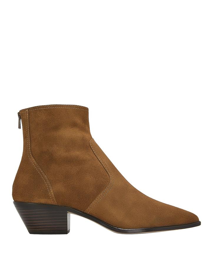 Loeffler Randall Joni Western Suede Booties Brown 6.5