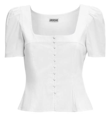 St. Roche Sandrine White Poplin Top White P