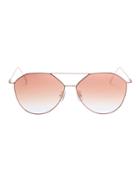 Vedi Vero Pink Angular Aviator Sunglasses Pink 1size