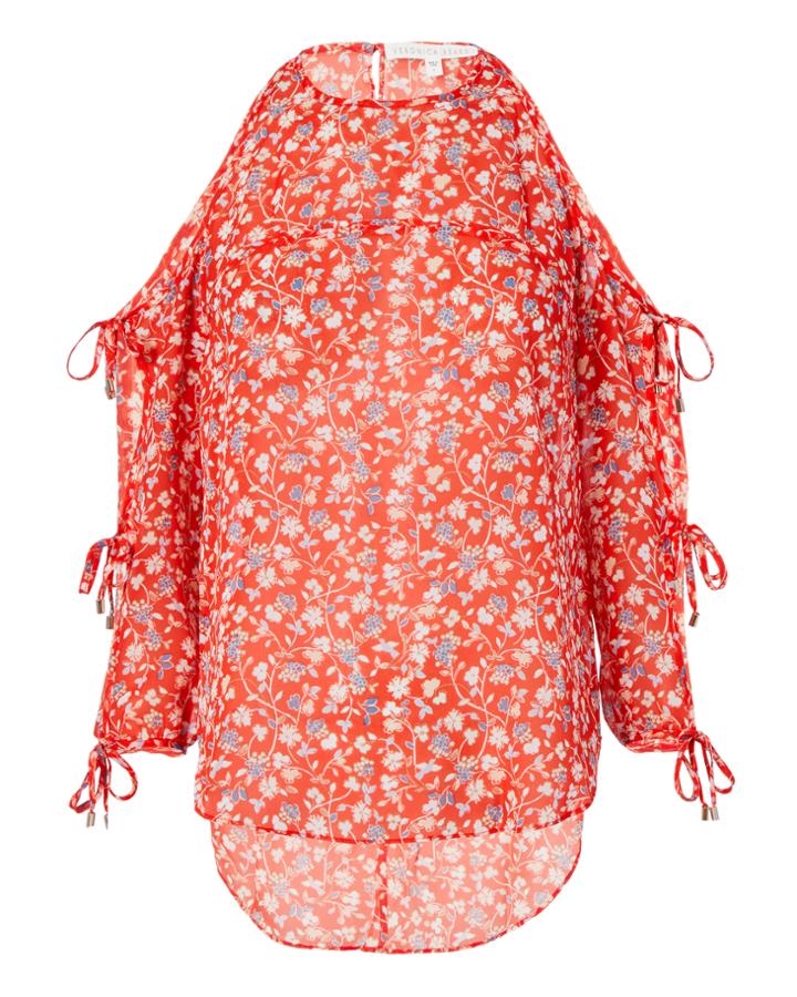 Veronica Beard Flynn Cold Shoulder Blouse