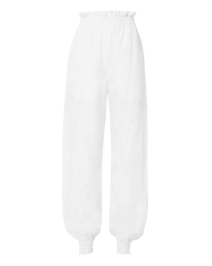 Tibi Nylon Paperbag Jogger Pants White L