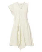 Adeam Ruffle Front Crepe Mini Dress White Zero