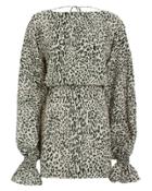 Baum Und Pferdgarten Aemiley Crepe Leopard Mini Dress Green/leopard 40