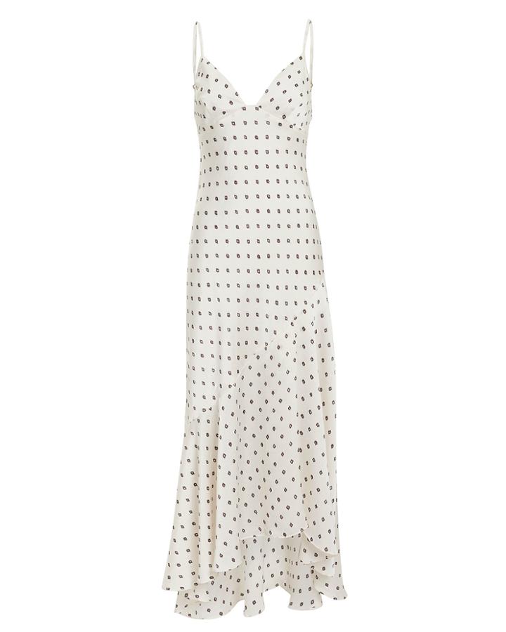 Shona Joy Luciana Frill Midi Dress Ivory/ikat Print 8