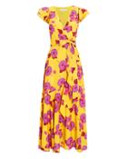 Borgo De Nor Almeda Floral Wrap Dress Yellow/hibiscus 8