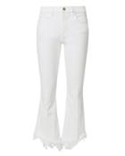 Frame Le Crop Mini Boot Shredded Jeans White 26
