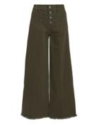 Elizabeth And James Carmine Wide Leg Jeans Olive/army 24