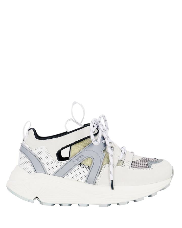 Ganni Brooklyn Low-top Chunky Sneakers White/silver 40