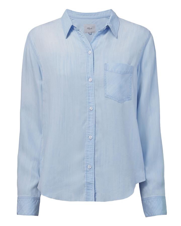 Rails Ingrid Light Vintage Raw Hem Shirt Denim-lt P