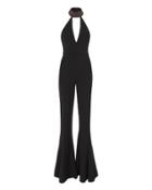 Cushnie Et Ochs Embellished Halter Flared Jumpsuit Black 4