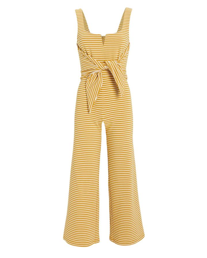 Saylor Heathe Jumpsuit Mustard/stripe M