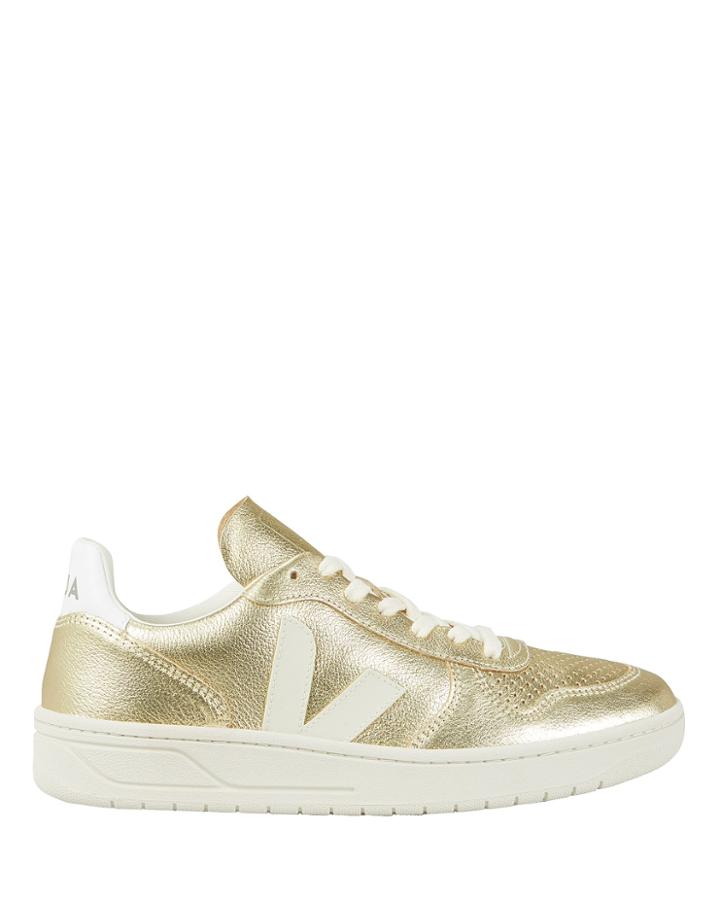 Veja V-10 Perforated Gold Low-top Sneakers Gold 40