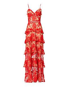 Nicholas Rosie Lace Tiered Gown