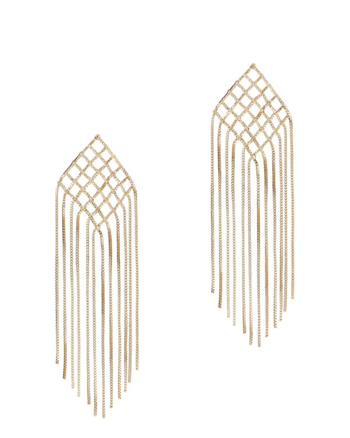 Rosantica Aquilone Long Fringe Earrings Gold 1size