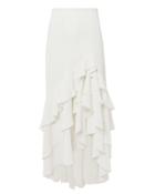 Patbo Ruffle Midi Skirt White 2