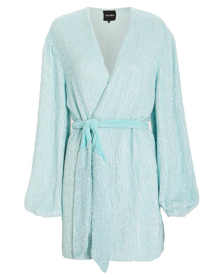 Retrofete Retrofte Gabrielle Sequin Mini Dress Sky Blue M