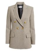 Alc A.l.c. Sedgwick Beige Blazer Beige Houndstooth Print 10