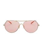 Oliver Peoples Rockmore Light Pink Aviator Sunglasses Pink 1size