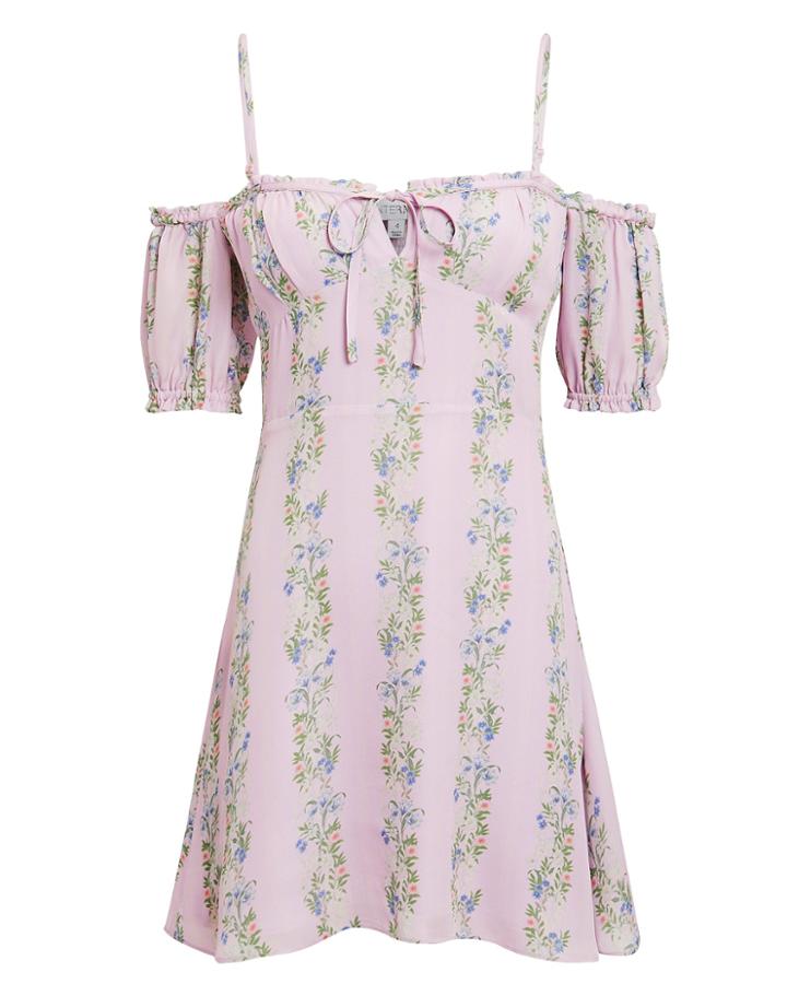 Exclusive For Intermix Intermix Lily Floral Mini Dress Lilac 6