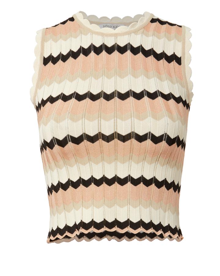 Torn Ronny Kobo Sabiyah Chevron Sleeveless Tank Multi S