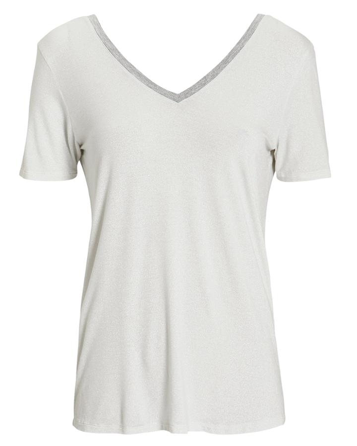 Majestic Filatures Metallic V-neck T-shirt White/metallic 4
