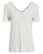 Majestic Filatures Metallic V-neck T-shirt White/metallic 4