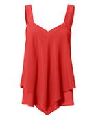 Derek Lam 10 Crosby Poppy Silk Tiered Blouse