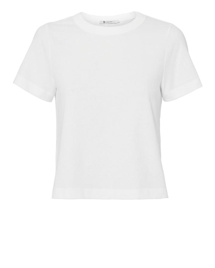 T By Alexander Wang Cropped White Tee White P