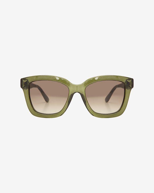 Valentino Oversized Square Sunglasses: Olive
