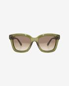 Valentino Oversized Square Sunglasses: Olive