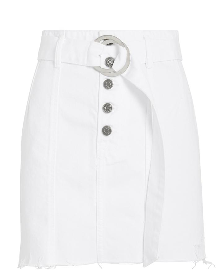 Grlfrnd Feliece Belted Denim Skirt White 27