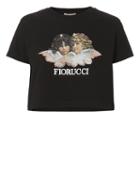Fiorucci Vintage Angels Cropped Black T-shirt Black P