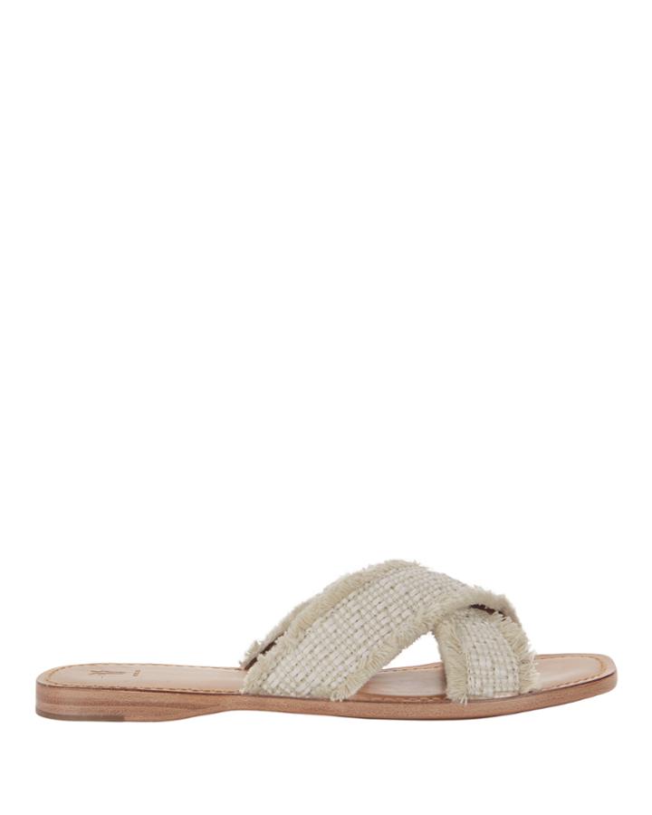 &quot;frye Hayley Frayed Slide Sandals&quot;
