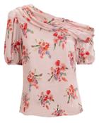 Amur Betty Asymmetrical Top Blush/floral M