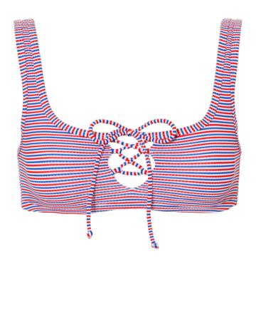 Onia Erin Striped Lace-up Bikini Top Multi S