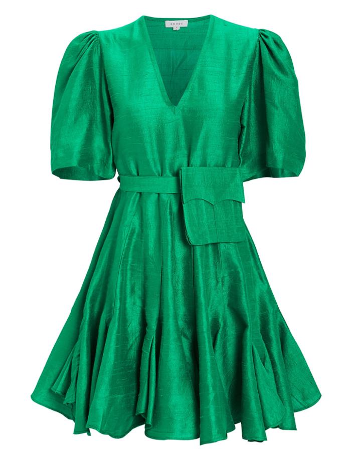 Rhode Resort Rhode Vivienne Belted Mini Dress Green S