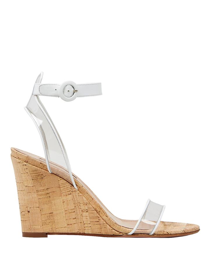Aquazzura Pvc Minimalist Wedges Clear/white/beige 38