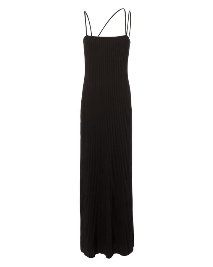 The Range Ribbed Suspension Maxi Dress Black M