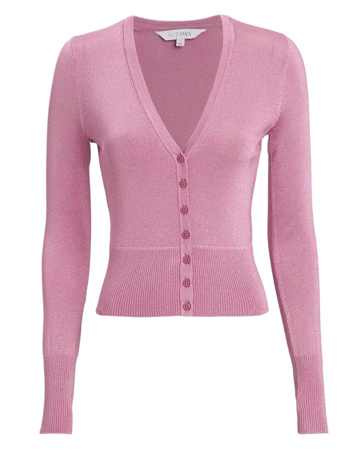 Exclusive For Intermix Intermix Celestine Pink Lurex Cardigan Pink P