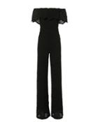 Nightcap Clothing Positano Off Shoulder Lace Jumpsuit Black P