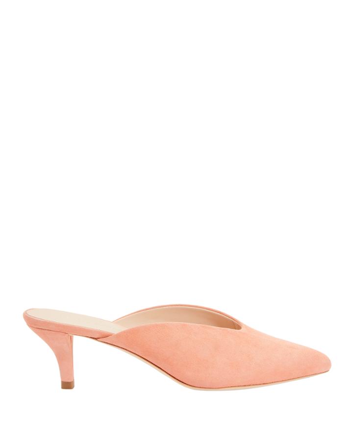 Loeffler Randall Juno Melon Suede Mules Pink 6