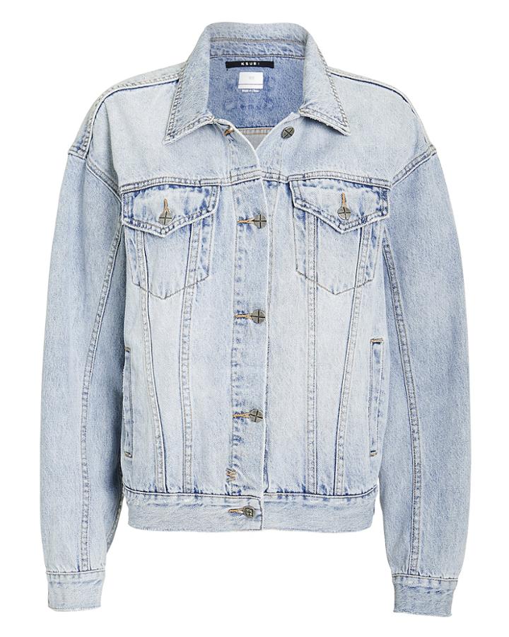 Ksubi Oversized Slash Jacket Light Blue Denim M